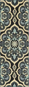 Maples Rugs Vivian, tapete para corredor, 2 x 6, azul persa