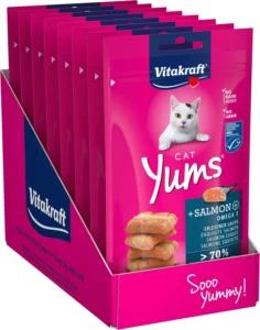 Vitakraft Cat Yums, guloseimas para gatos, recheio de salmão