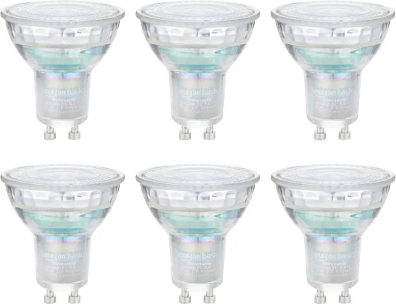 Amazon Basics, foco LED GU10 de 4,9 W, equivalente a 50 W