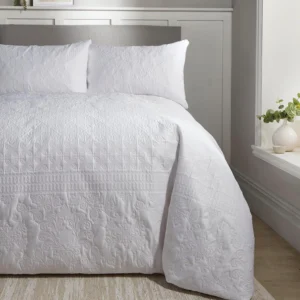 J Rosenthal & Son Serene, capa de edredão branca, cama king