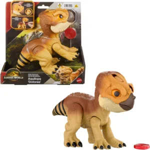 Mattel Jurassic World Aquilops Dolores, dinossauro com sons