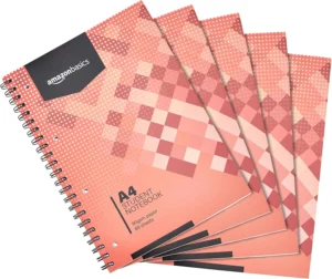 Amazon Basics, caderno de argolas A4, 80 folhas