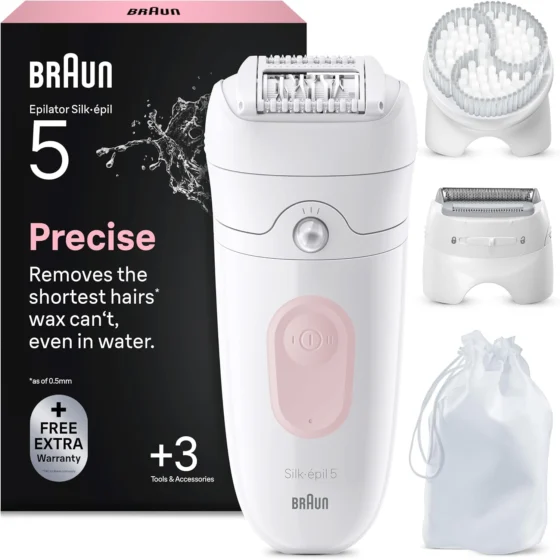 Braun Silk·épil 5, depiladora elétrica para mulher, rosa