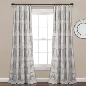 Lush Decor Nova, cortinas com babados, 84 x 42 polegadas