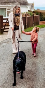 Trela de cão adequada para crianças para cães médios e grandes, correr