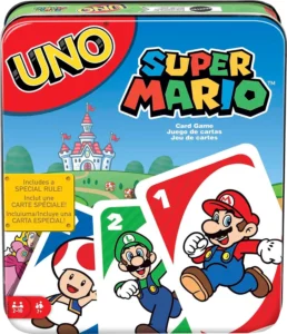 Mattel Games UNO Super Mario, jogo de cartas, 2-10 jogadores