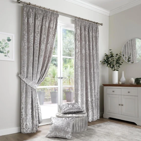 Curtina Trinity, cortinas plissadas 168 x 137 cm, prata