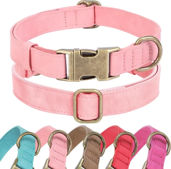 Jumpress, coleira de couro para cães pequenos, tamanho S