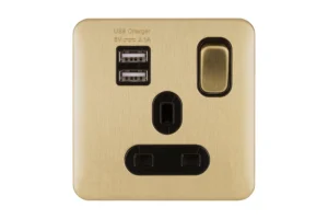 Schneider Electric Lisse, tomada comutada 13 A com USB