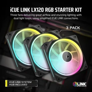 Corsair iCUE Link LX120 RGB, ventoinhas de 120 mm PWM