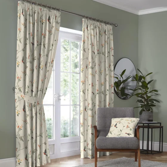 Dreams & Drapes Darnley Par de cortinas plissadas 100% algodão