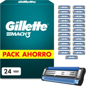 Gillette Mach3 Base, lâminas de barbear, pack de 24