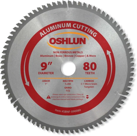 Oshlun SBNF-090080, disco de serra para alumínio, 80 dentes